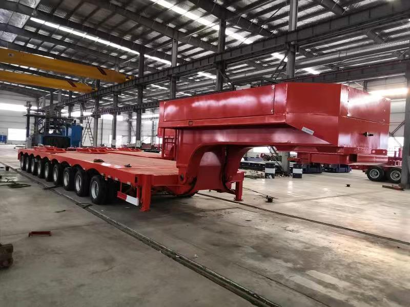 Trailer nhiều trục đã hoàn thành sản xuất và sẽ được kiểm tra bởi người mua Châu Phi của chúng tôi