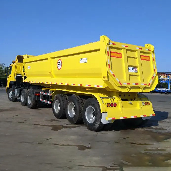 35cbm 3 Axles Tipper Semi Trailer với Fuwa 13t Axle