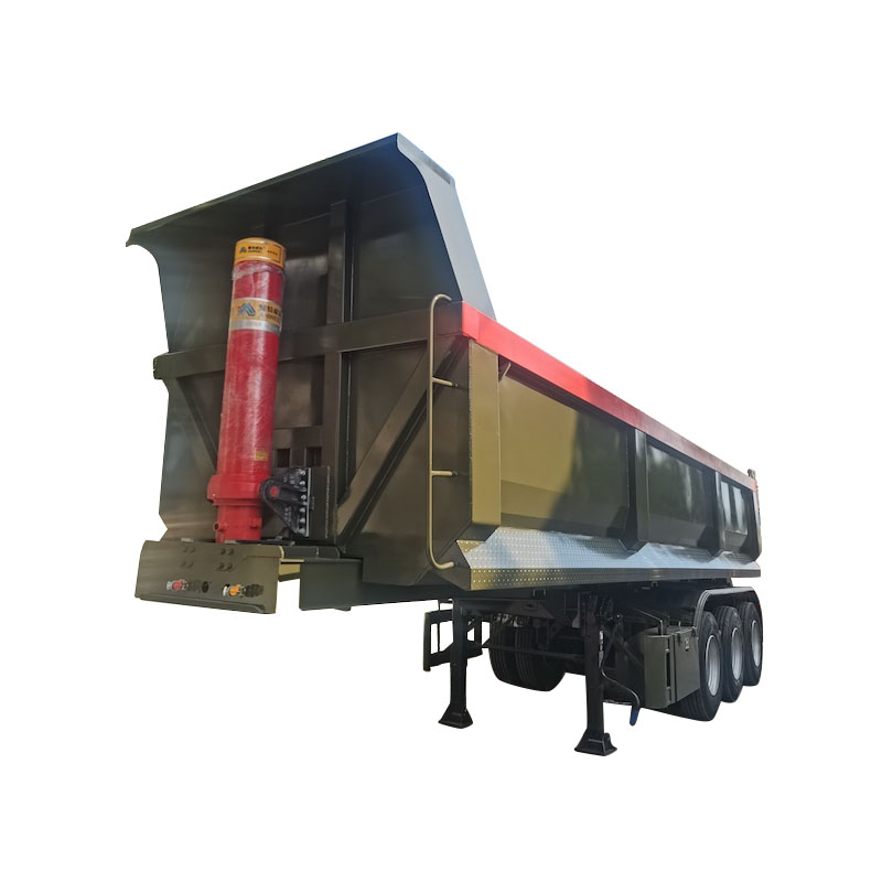 Nhiệm vụ nặng 3 trục U Hình dạng Dumper Semi Trailers với hệ thống thủy lực Hyva Axle Fuwa